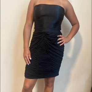 Bebe black strapless bandeau dress